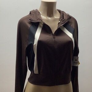 Pro Player Size Small Brown Wicking Hooded Zip Jacket. New With Tags.
